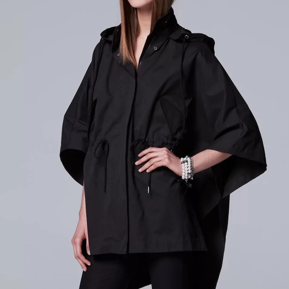 Simply Vera Vera Wang Black Hooded Cape